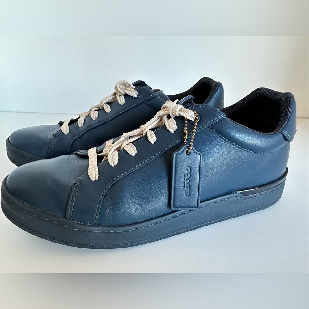 Coach navy blue leather sneakers